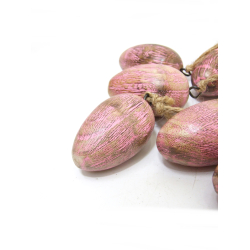 Jajo rustykalne drewniane zawieszka Różowe S